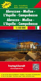 Abruzzo, Molise, Campobasso, L´Aquila (Italy) 1:150tis automapa Freytag Berndt