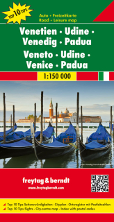 Benátsko, Udine, Benátky, Padova (Italy) 1:150tis automapa Freytag Berndt