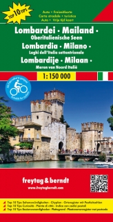 Lombardia, Miláno, Hornoitalské jazerá (Italy) 1:150tis automapa Freytag Berndt
