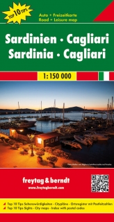 Sardínia, Cagliari (Italy) 1:150tis automapa Freytag Berndt