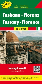 Toskánsko, Florencia (Italy) 1:150tis automapa Freytag Berndt