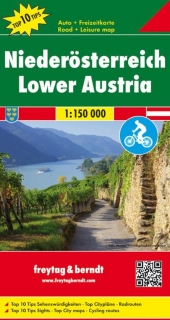 Dolné Rakúsko 1:150t Niederösterreich Austria Top10Tips cyklomapa Freytag Berndt