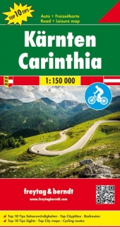 Korutánsko 1:150t (Rakúsko, Austria) Top 10Tips cyklomapa Freytag Berndt