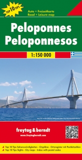 Peloponnes 1:150t (Grécko) automapa Freytag Berndt