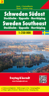 3 Švédsko JV, Stockholm,Uppsala,Norrkping 250t (Sweden) automapa Freytag Berndt