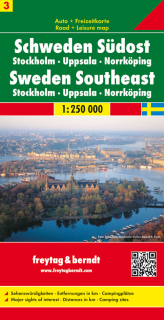 3 Švédsko JV, Stockholm,Uppsala,Norrkping 250t (Sweden) automapa Freytag Berndt
