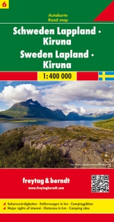 6 Švédsko Laponsko, Kiruna 1:400t (Sweden) automapa Freytag Berndt