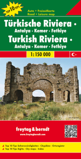 Turecká riviéra, Antalya, Kemer,Fethiye 1:150t (Turkey) automapa Freytag Berndt