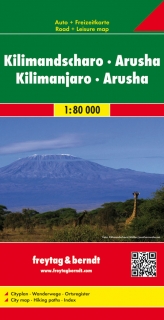 Kilimandžáro, Aruša 1:80t (Kilimanjaro,Arusha,Tanzania) automapa Freytag Berndt
