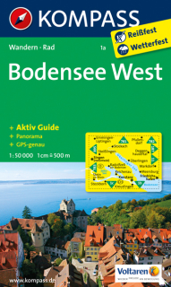 KOMPASS 1a Bodensee West 1:50t turistická mapa