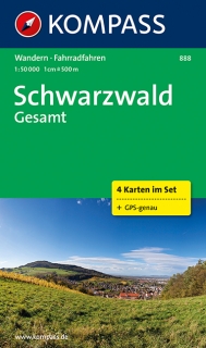 KOMPASS 888 Schwarzwald Gesamt (sada 4 mapy) 1:50t turistická mapa