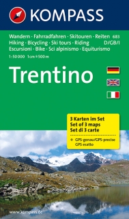 KOMPASS 683 Trentino (sada 3 máp) 1:50t turistická mapa