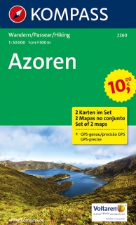 KOMPASS 2260 Azoren (sada 2 mapy) 1:50t turistická mapa