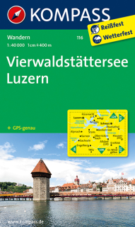 KOMPASS 116 Vierwaldstättersee, Luzern 1:40t turistická mapa