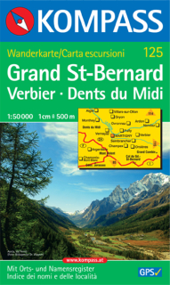 KOMPASS 125 Grand St.Bernard 1:50t turistická mapa