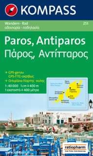KOMPASS 251 Paros, Antiparos 1:40t turistická mapa