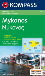 KOMPASS 249 Mykonos 1:35t turistická mapa