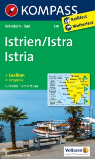 KOMPASS 238 Istria 1:75t turistická mapa