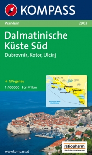 KOMPASS 2903 Dalmatinische Küste Süd (Dalmácia juh-Dubrovnik,Kotor) 100t mapa