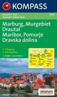KOMPASS 2802 Maribor, Pomurje, Dravska dolina (Slovinsko) 1:75t turistická mapa