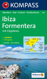 KOMPASS 239 Ibiza, Formentera 1:50t (Baleáry) turistická mapa