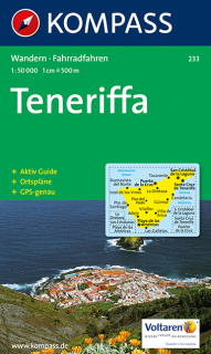 KOMPASS 233 Teneriffa 1:50t (Kanárske ostrovy) turistická mapa