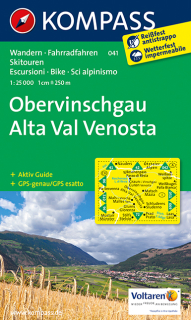 KOMPASS 041 Obervinschgau, Alta Val Venosta 1:25t turistická mapa