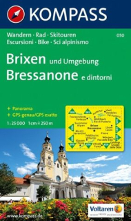 KOMPASS 050 Brixen und Umgebung Bressanone 1:25t turistická mapa