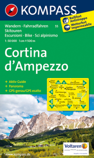 KOMPASS 55 Cortina d´Ampezzo 1:50t turistická mapa