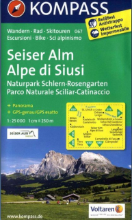 KOMPASS 067 Seiser Alm, Alpe di Siussi 1:25t turistická mapa