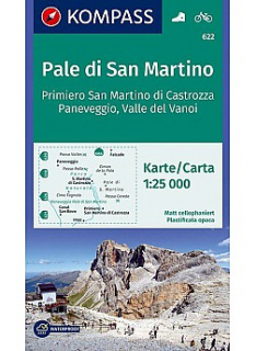 KOMPASS 622 Pale di San Martino, Fiera di Primiero,Panevegio,Valle del Vanoi 25t