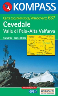 KOMPASS 637 Cevedale, Valle di Peio, Alta Valfurva 1:25t turistická mapa