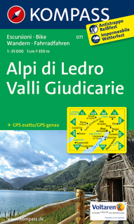 KOMPASS 071 Alpi di Ledro, Valli Giudicarie 1:50t turistická mapa