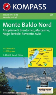 KOMPASS 691 Monte Baldo Nord, Altopiano di Brentonico, Malcesine, Nago 25t