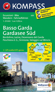 KOMPASS 695 Basso Garda, Gardasee Süd 1:25t turistická mapa