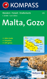 KOMPASS 235 Malta, Gozo 1:25t turistická mapa