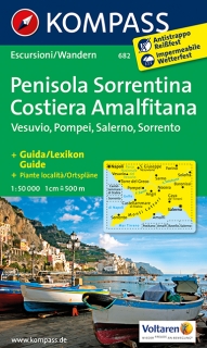 KOMPASS 682 Penisola Sorrentina, Vesuvio 1:50t turistická mapa