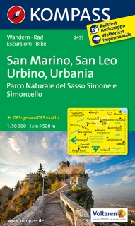KOMPASS 2455 San Marino, San Leo, Urbino, Urbania 1:50t turistická mapa