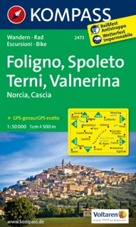 KOMPASS 2473 Foligno, Spoleto, Terni, Valnerina 1:50t turistická mapa