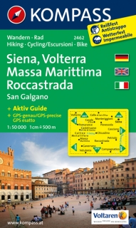 KOMPASS 2462 Siena, Volterra, Massa Marittima, Roccastrada 1:50t turistická mapa