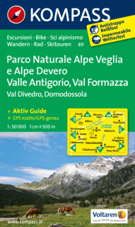 KOMPASS 89 Parco Naturale Alpe Veglia,Alpe Devero,Valle Antigorio,Formazza 1:50t