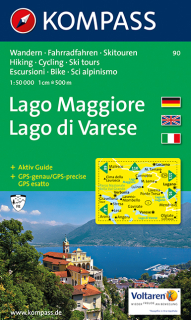 KOMPASS 90 Lago Maggiore, Lago di Varese 1:50t turistická mapa