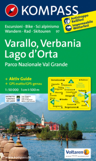 KOMPASS 97 Varallo, Verbania, Lago d´Orta, PN Val Grande 1:50t turistická mapa