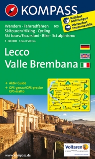 KOMPASS 105 Lecco, Valle Brembana 1:50t turistická mapa