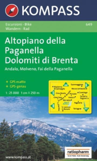 KOMPASS 649 Altopiano della Paganella 1:25t turistická mapa
