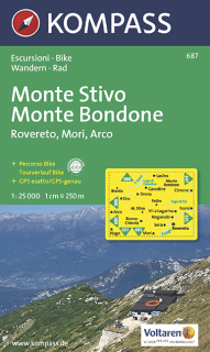 KOMPASS 687 Monte Stivo, Monte Bondone, Rovereto,Mori,Arco 1:25t turistická mapa