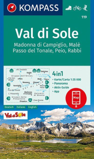 KOMPASS 119 Val di Sole 1:35t turistická mapa