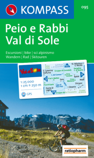 KOMPASS 095 Peio e Rabbi, Val di Sole 1:25t turistická mapa