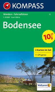 KOMPASS 11 Bodensee (sada 2 mapy) 1:35t turistická mapa