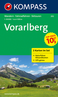 KOMPASS 292 Vorarlberg (sada 2 mapy) 1:50t turistická mapa